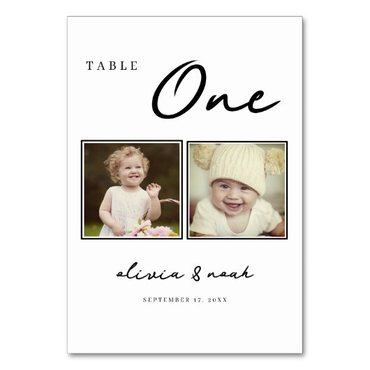 Cartes de table de mariage When We Were, Numéro de (Par défaut)