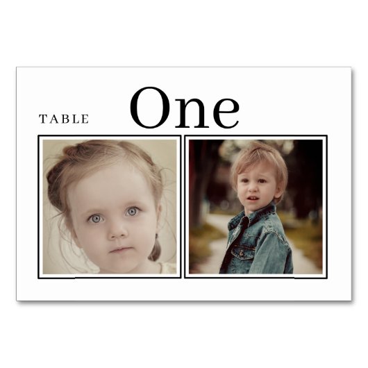 Cartes de table de mariage When We Were, numéro de (Devant)