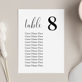 Cartes de Table de Plan de Siège de Mariage Minima