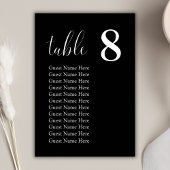 Cartes de Table de Plan de Siège de Mariage Minima
