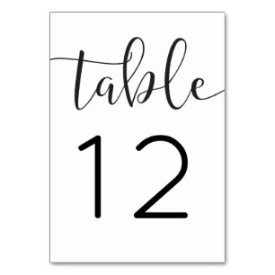 Cartes de table de script rustique Numéros de tabl