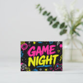 Cartes de Table de Soirée de Jeu au Graffiti Néon  (Debout devant)