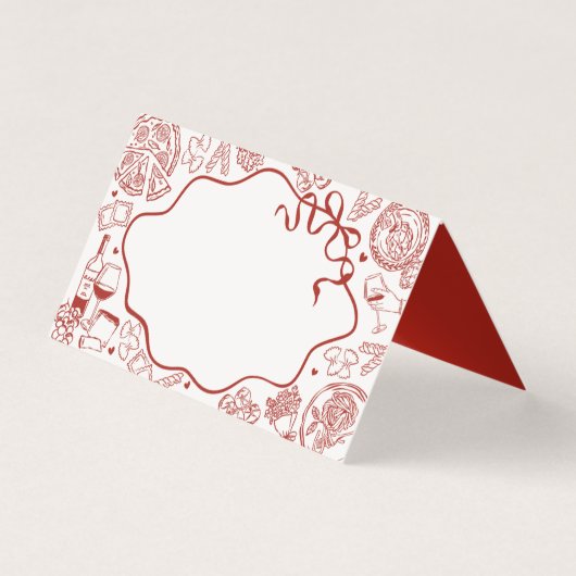 Cartes de table décoratives pour pâtes italiennes (Front)