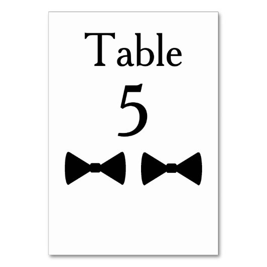 Cartes de table "Double Cravates (Dos)