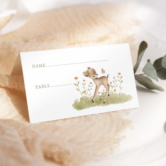 Cartes de table du Baby shower forestier