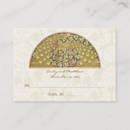 Cartes de table en damas du vignoble du paon (Devant)
