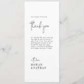 Cartes de table en Merci noir et blanc moderne (Devant)