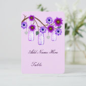 Cartes de table en pots Mason Fleurs Violettes (Debout devant)
