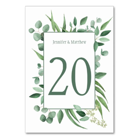 Cartes de table Eucalyptus Envy Watercolor (Par défaut)