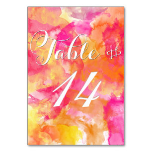CARTES DE TABLE FIERY SUNSET WATERCOLOR HOLLYHOCK