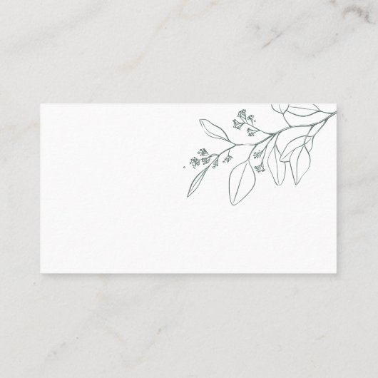 Cartes de table Fleur de Boho Vert Sauge (Dos)