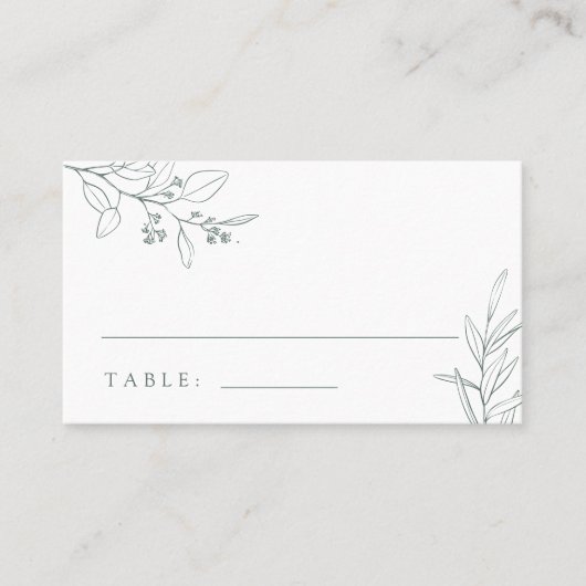 Cartes de table Fleur de Boho Vert Sauge (Devant)