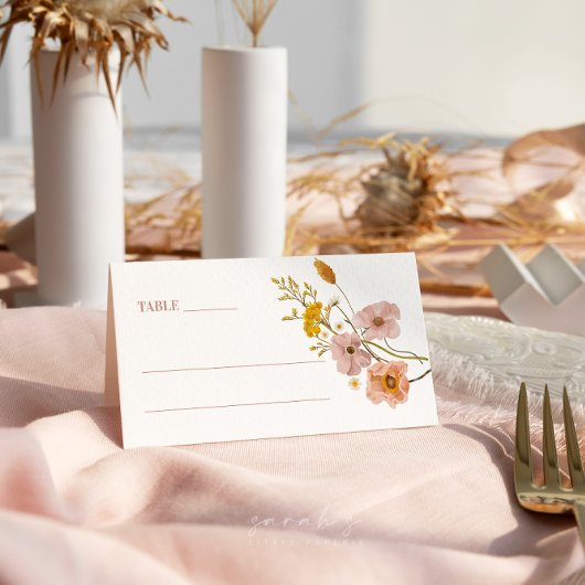 Cartes de table Fleur des champs, Cartes de table