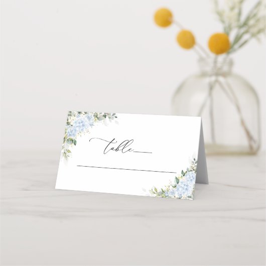 Cartes de Table Fleuries Mariage Hydrange Bleue Pl (Devant)