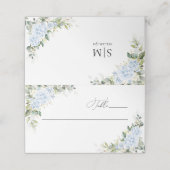 Cartes de Table Fleuries Mariage Hydrangea Bleue P (Extérieur déplié)