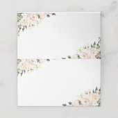 Cartes de table fleuries rose tendre pliées (Extérieur déplié)