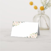 Cartes de table fleuries rose tendre pliées (Dos)