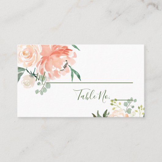 Cartes de table Fleurs aquarelle PixDezines (Devant)