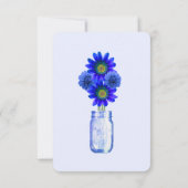 Cartes de table Fleurs bleues en bocaux Mason (Dos)