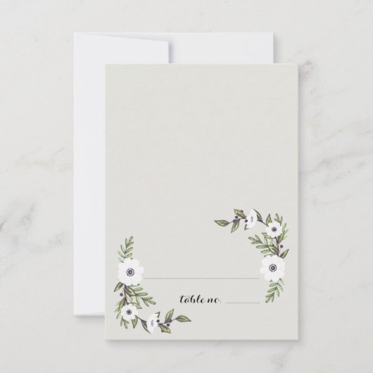 Cartes de table Fleurs d'anémone peintes (Devant)