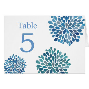 Cartes de Table Fleurs de Mariage à l'Aquarelle Bl
