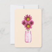 Cartes de Table Fleurs Roses en Pots Mason (Dos)