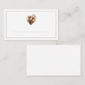 Cartes de table Floral Chêne Rustique Blanc (Devant / Derrière)