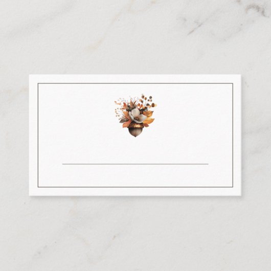 Cartes de table Floral Chêne Rustique Blanc (Devant)