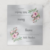 Cartes de table Floral Frosty Winter Rose mariage (Extérieur déplié)
