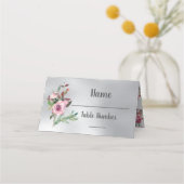 Cartes de table Floral Frosty Winter Rose mariage (Dos)