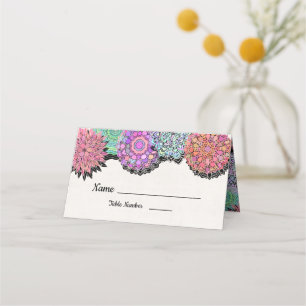 Cartes de table Floral Mexicaine Fiesta Mandala