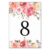 Cartes de table florales romantiques Numéros de ta (Dos)