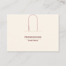 Cartes de table Friendsgiving modernes avec noms