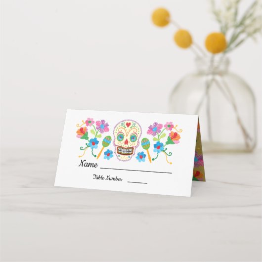 Cartes de table Gold Foil Floral Sugar (Devant)