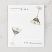 Cartes de table mariage à l'aquarelle espresso mar (Extérieur déplié)