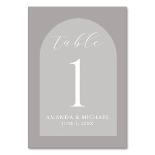 Cartes de table Mariage Arché aux teintes grises é