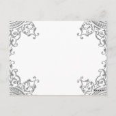 Cartes de table Mariage blanc argent élégant (Dos)