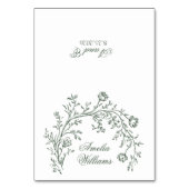 Cartes de Table Mariage Bohème Moderne Fleur Vert (Par défaut)