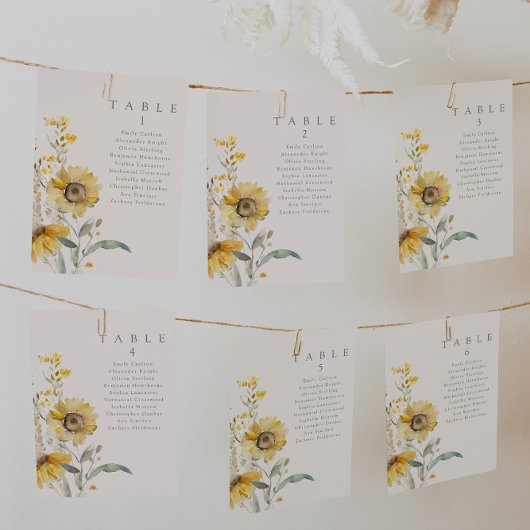 Cartes de table Mariage botanique