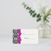 Cartes de table Mariage damassé Bow Rose Hot (Debout devant)