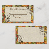 Cartes de table mariage de thème Automne (Devant / Derrière)