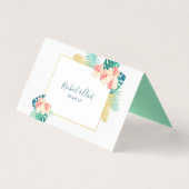Cartes de table Mariage d'Hibiscus Hawaïen or élég (Dos)