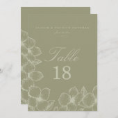 Cartes de table Mariage Floral Simplement (Devant / Derrière)
