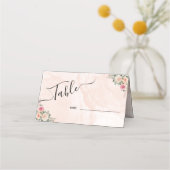 Cartes de table mariage florales crème rose classi (Dos)