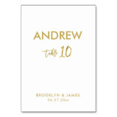 Cartes de table Mariage Gold Foil Tableau 10 (Par défaut)