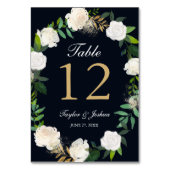 Cartes de table Mariage or de la marine florale (Dos)