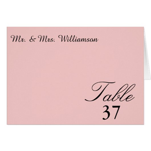 Cartes de table Mariage Pastel rose (Devant Horizontal)