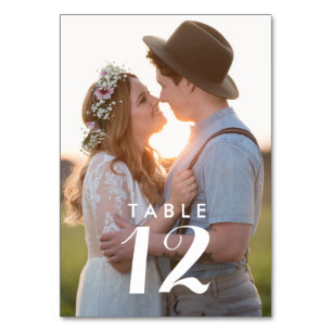 Cartes de table Mariage photo personnalisées