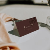 Cartes de table mariage rétro marron beige