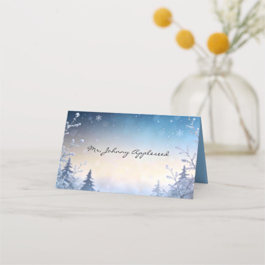 Cartes de Table Mariage Rêve d'Hiver Doux (Devant)